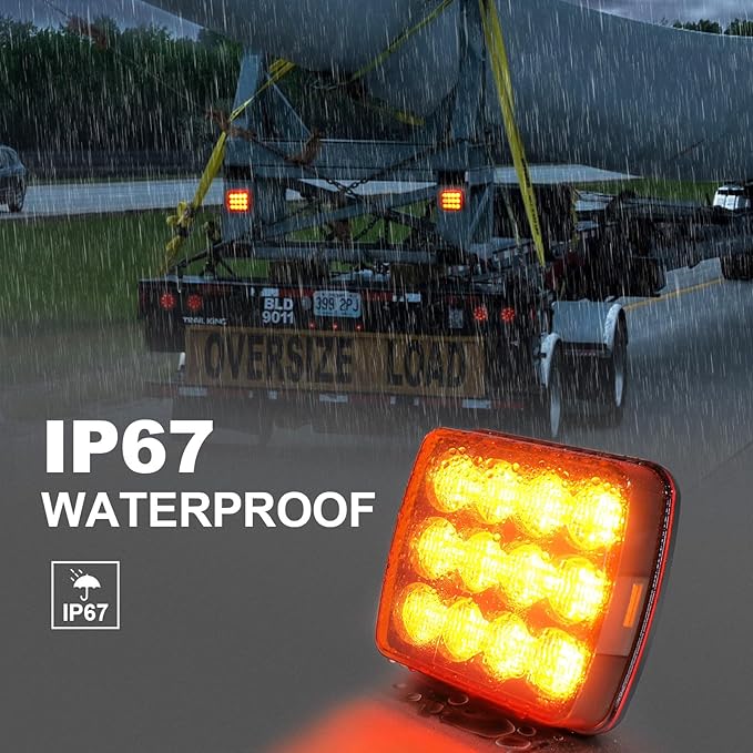 Agrieyes 2Pcs Rechargeable Flashing Lights for Vehicles, Super Magnetic Strobe Hazard Lights, Wireless Portable Amber Led Warning Beacon Emergency Light for Trucks Bus Tractor Oversize Trailer