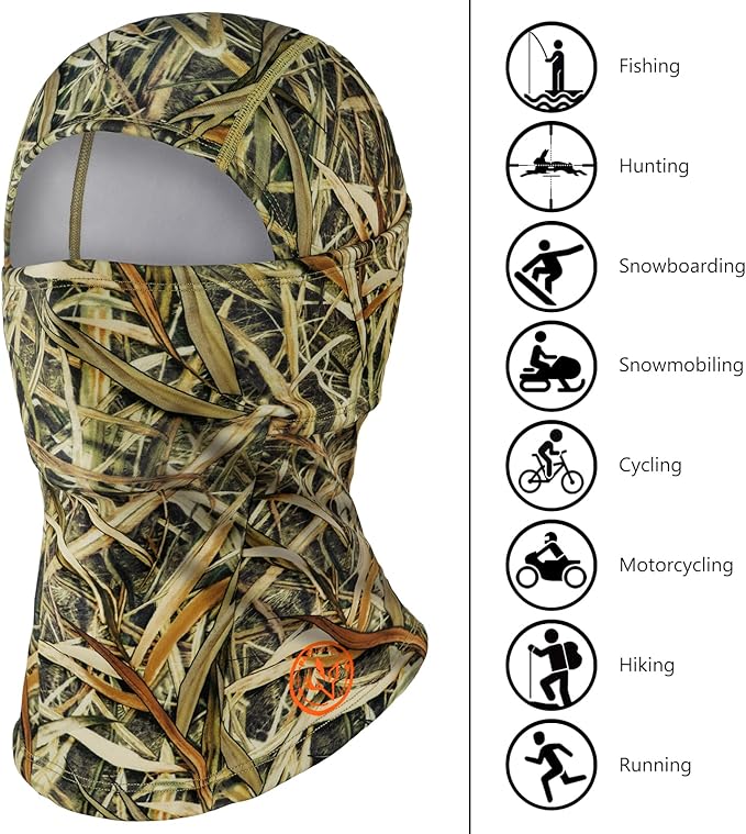 BASSDASH Winter Balaclava Fleece Ski Mask Ninja Hood Neck Warmer Fishing Hunting