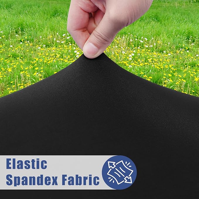 Spandex Picnic Table Cloth 2 Pack, Elastic Fitted Tablecloths for 6 Foot Rectangle Tables, Stretch Washable Patio Table Cover for Outdoor, Camping, Banquet and Parties (Black, 30"x72")