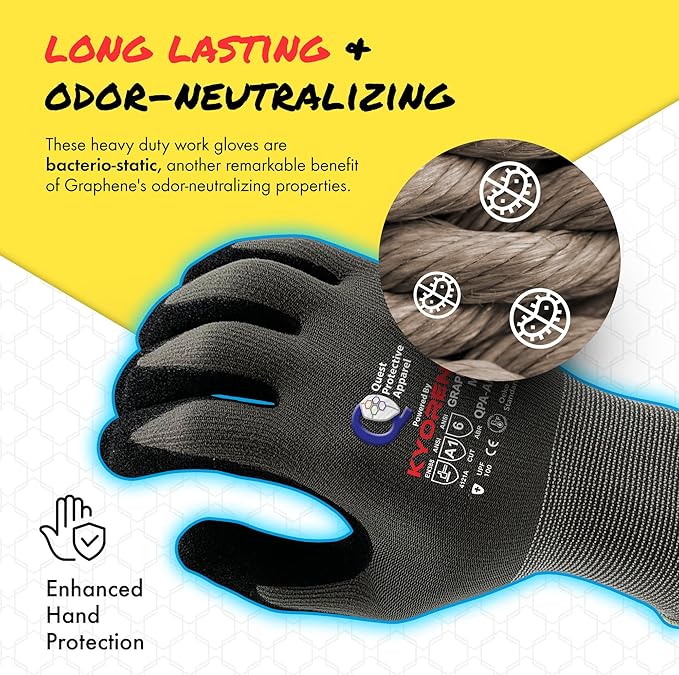 Quest Protective Apparel Cut Resistant Gloves - Puncture Resistant Cutting Gloves Work - Constructed with Graphene Technology