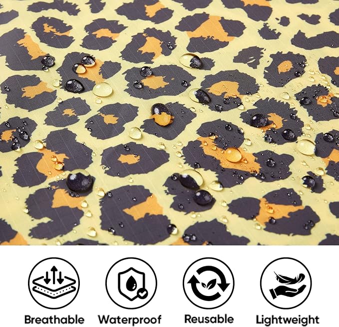 PTEROMY Hooded Rain Poncho for Adult with Pocket, Waterproof Lightweight Unisex Raincoat for Hiking Camping Emergency