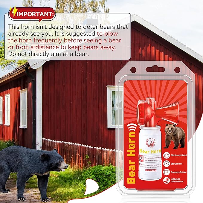 Bear Horn to Scare Bears 1.4oz, Very Loud 120dB Bear Air Horns for Safety for Hiking, Heard Up to 1/2 Mile Away, Bear Spray Self Defense, Blow Horn to Scare Wild Animals, Bear Alarm