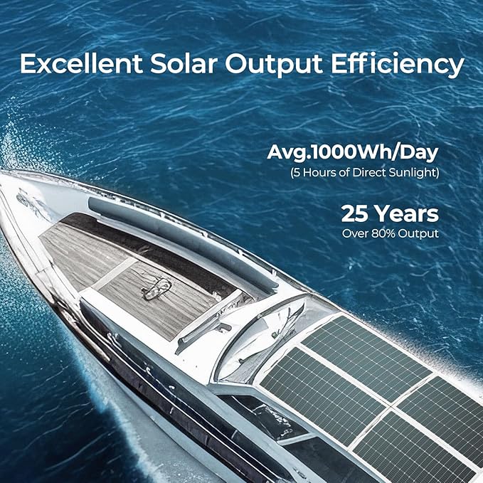 Renogy Flexible Solar Panel 200W, 240° Ultra Flexible 200 Watt Solar Panel 12 Volt for Marine RV Cabin Van Car Uneven Surfaces Off-Grid Essentials