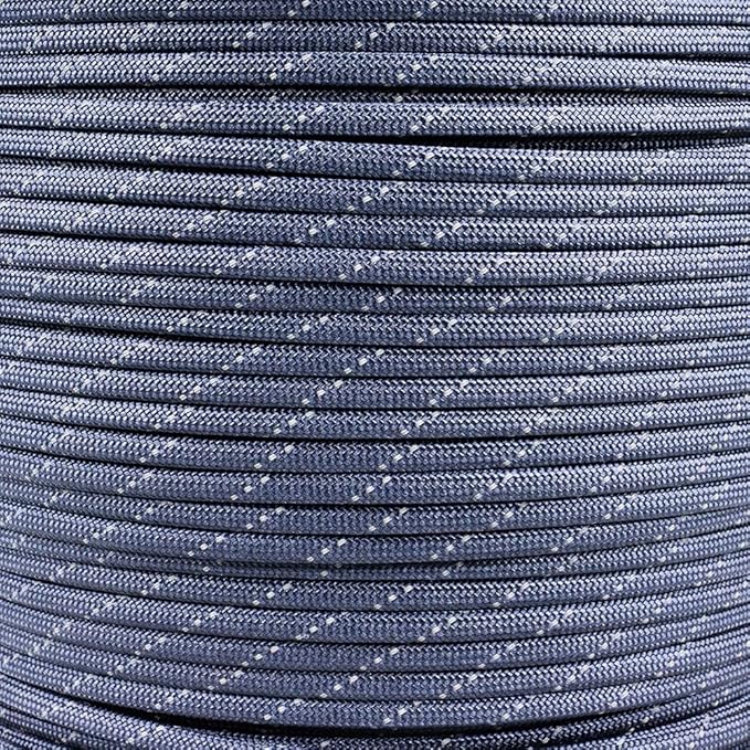 Paracord Planet Reflective 550lb Paracord – 7 Strand Type III Nylon Parachute Cord for Outdoor Visibility, Hiking, and Crafting – 30+ Colors and 4 Length Options