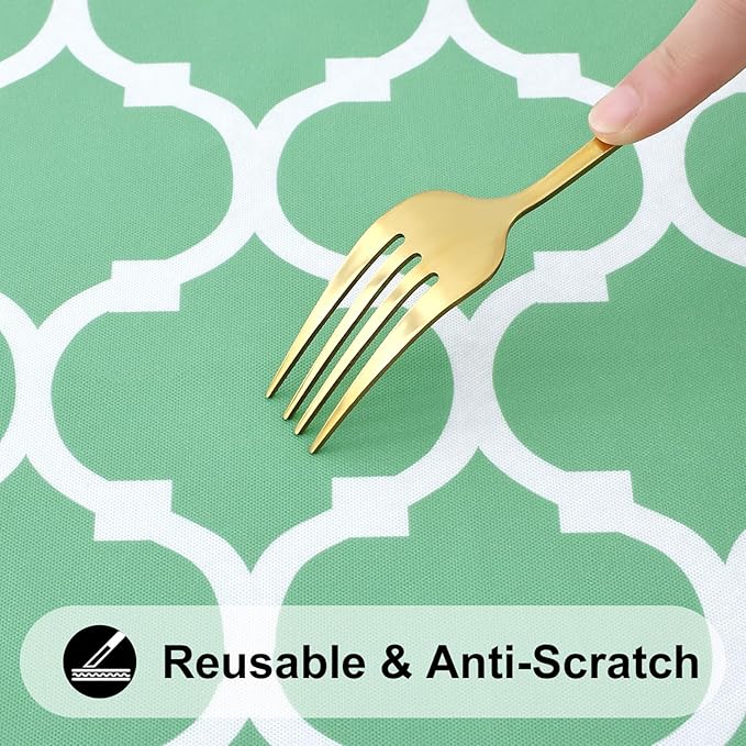 Smiry Rectangle Picnic Table Cover, Waterproof Elastic Fitted Camping Tablecloths for 4 Foot Tables, Wipeable Flannel Backed Vinyl Tablecloth Protector for Indoor, Outdoor (Sage Green, 30x48 Inches)