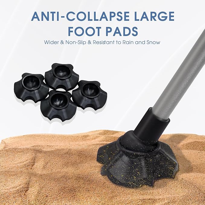 MOON LENCE Portable Camping Chair Plus Size, Folding Backpacking Beach Chair with Groundgrip Feet, Upgraded Comfort & Size, Still Compact and Lightweight for Hiking, 330Lbs Capacity (Black)