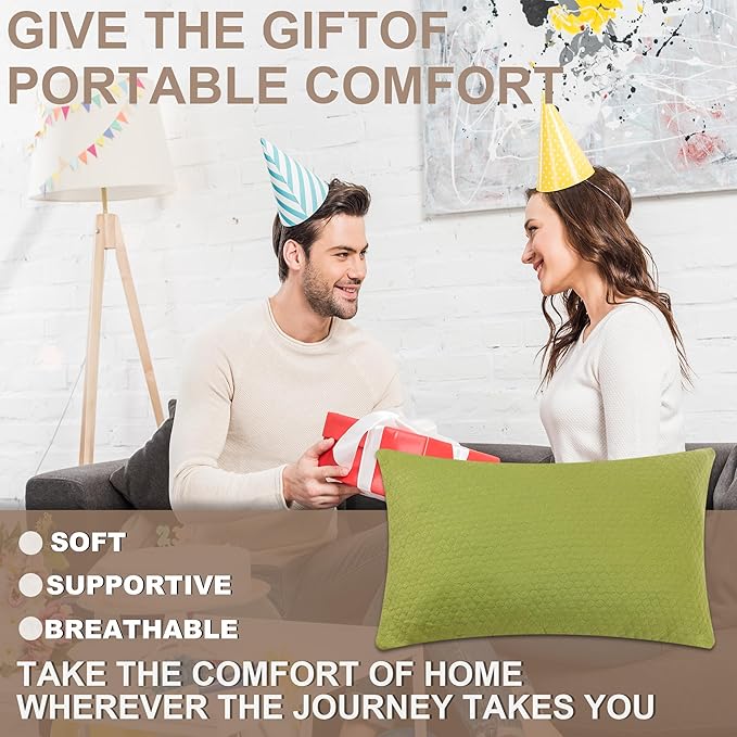 Camping Memory Foam Pillow Travel Pillow Compressible Medium Firm, Soft Comfortable and Breathable, Ideal Backpacking Hiking and Airplane