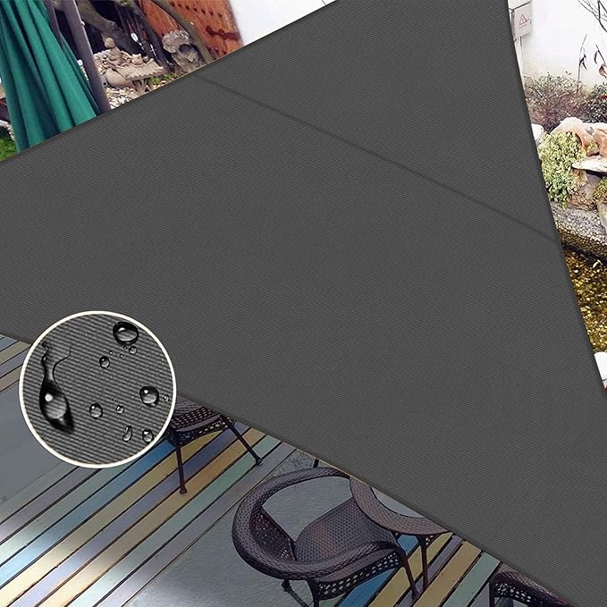 LOVE STORY Waterproof 16'x16'x16' Triangle Dark Grey Sun Shade Sail Cannoy UV Resistant for Outdoor Patio Garden Backyard (We Make Custom Size)