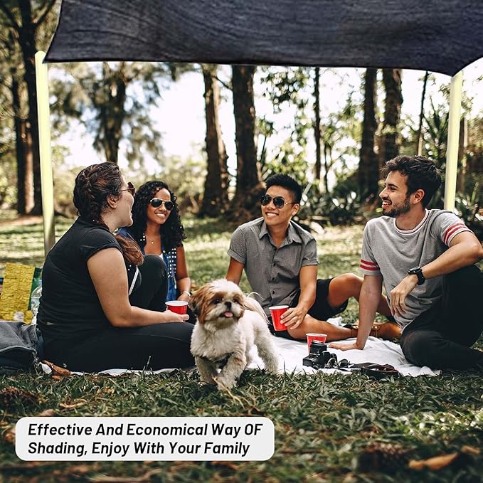 Cool Area 90% Sun Shade Cloth Mesh Tarp with Grommets for Plant Cover 10x20ft Patio Canopy Garden Pergola Blackhouse Car Barn Kennel Black