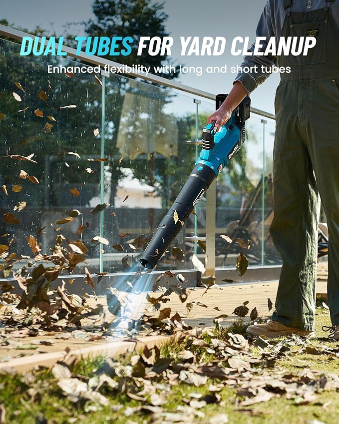 SEESII 40V Leaf Blower Cordless with 2 x 5200mAh Batteries and 2 Fast Chargers, 680CFM 210MPH Electric Leaf Blower with Variable Speed Control, Handheld Battery Blower for Lawn Care, Dust and Debris