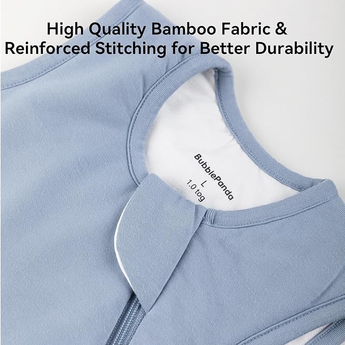 BubblePanda Rayon Made from Bamboo Sleep Sack 0-6 Months 1.0 Tog Soft Toddler Sleeping Sack 3-6 Months for Infant Newborn Babies 2-Way Zipper Baby Wearable Blanket 0-3 Months