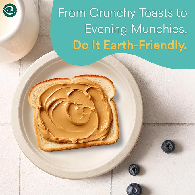 ECO SOUL 100% Compostable 6 Inch Small Paper Plates (100-Pack) Disposable Party Heavy Duty, Eco-Friendly, Appetizer, Dessert, Wedding Plates I Biodegradable Unbleached Sugarcane Eco Plates