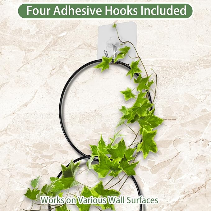 18 Pcs Chain Trellis for Climbing Plants, 7.5(ft) L Wall Plant Trellis Indoor, Pothos Plant Climber Support for Ivy Hoya Flower, Circles