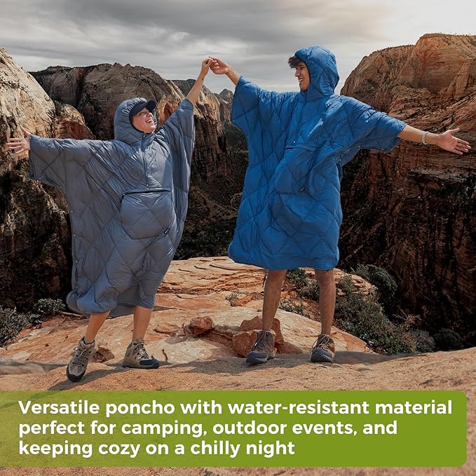ATEPA Wearable Sleeping Bag, Recycled Warm Camping Wearable Blanket Poncho for Outdoor Sports, Camping Gifts for Women Men