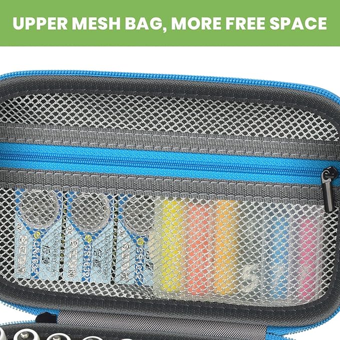 Battery Organizer Storage Holder Case Box for 69+ Batteries AA AAA C Cell 9V 3V Lithium - No Tester Included (Blue)
