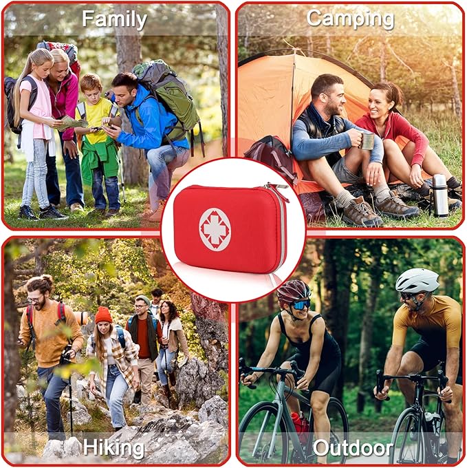 Snake Bite Kit, Bee Sting Kit, Emergency First Aid Supplies, Venom Extractor Suction Pump, Bite and Sting First Aid for Hiking, Backpacking and Camping. Includes Bonus CPR face Shield (Red)