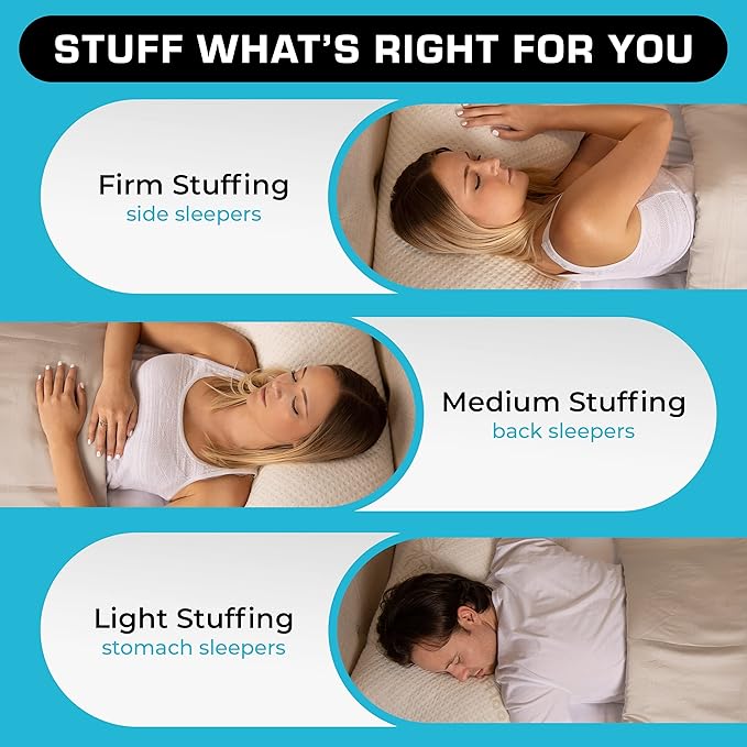 Xtreme Comforts 2-Pack Shredded Memory Foam Pillow Made in The USA - Cooling Pillow Cover for Side, Back & Stomach Sleepers- Machine Washable - Foam Pillows for Sleeping & Neck Pain Relief