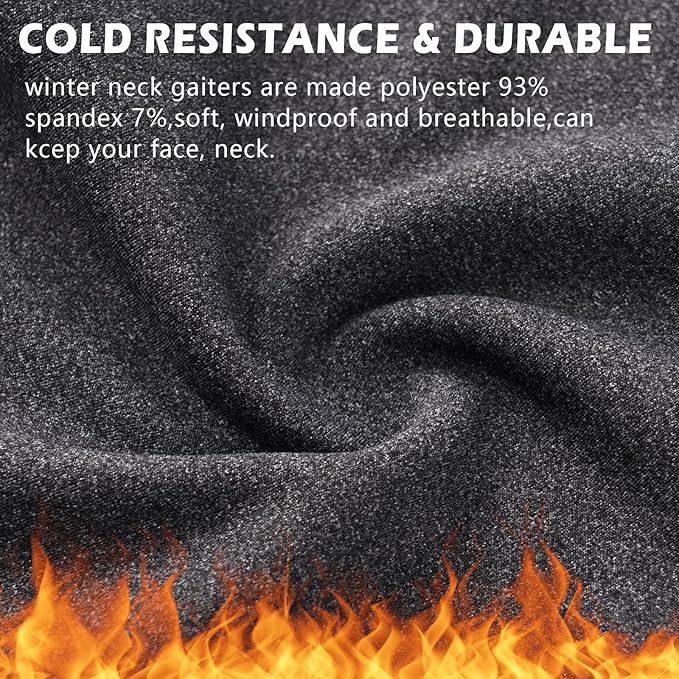 HONGTEYA Winter Neck Gaiter Warmer for Men&Women,Windproof Face Mask Face Cover for Cold Weather Skiing Outdoor Sports