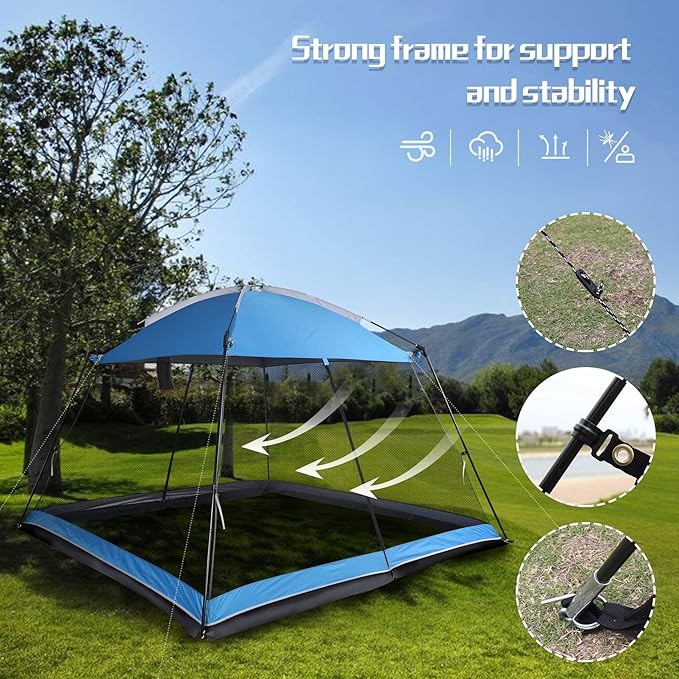 Screen House Camping Canopy Tent Sun Shade Gazebo Shelter Perfect for Outdoor Activities