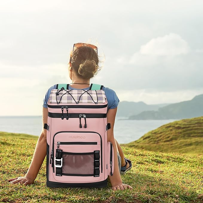 Large Waterproof Insulated Cooler Backpack for Men & Women, Leak Proof Cooler Backpack for Camping, Beach, Fishing, Picnic, Travel, Outdoor, 30L, 48Cans