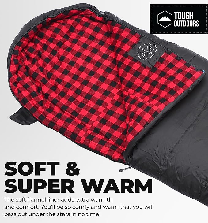 Tough Outdoors Sleeping Bags for Adults & Kids Sleeping Bags Girls Boys Teens - Camping Sleeping Bag for Backpacking- Cold Warm Weather & Summer Sleeping Bag - Lightweight Waterproof Compact Sleep Bag