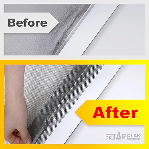 Black Window Screen Repair Tape, 2 in X 8.5 FT, Screen Repair Kit for Windows or Doors, Strong Adhesive Patch Kit Fiberglass Mesh Tape