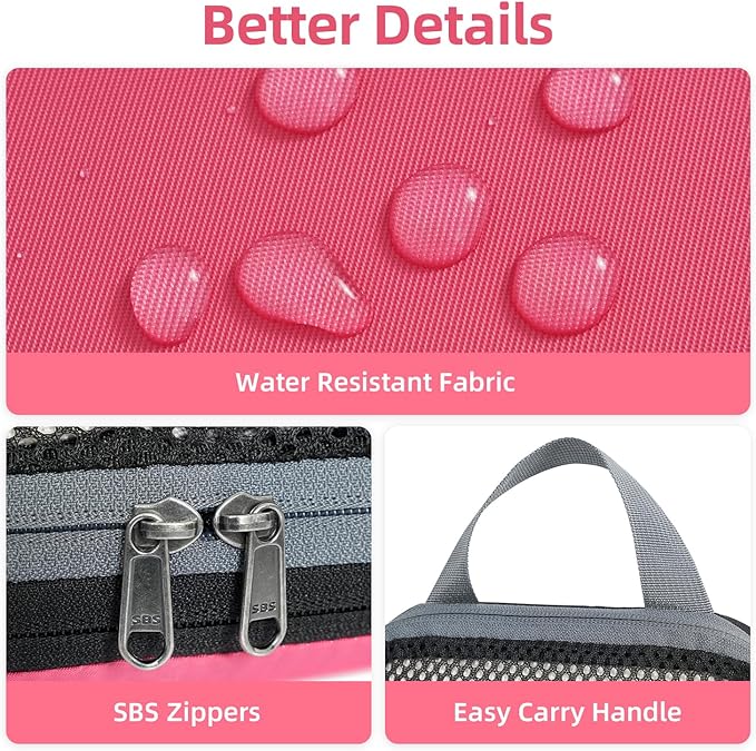 BAGAIL 4 Set/6 Set/8 Set Compression Packing Cubes Travel Accessories Expandable Packing Organizers (Half Mesh, 6-Coral)