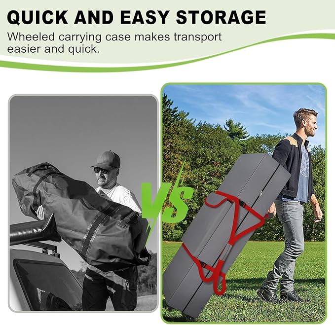 Cuddly Nest Wheeled Canopy Bag Replacement for 10x20ft Pop Up Canopy Tent-Rolling Carry Storage Bag with Sturdy Handles/Buckle Strap and Pocket