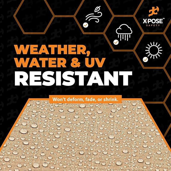Heavy Duty Tan Poly Tarp 6' X 20' (2-Pack) - Multipurpose Protective Cover - Durable, Waterproof, Weather Proof, Rip and Tear Resistant - Extra Thick 12 Mil Polyethylene - by Xpose Safety