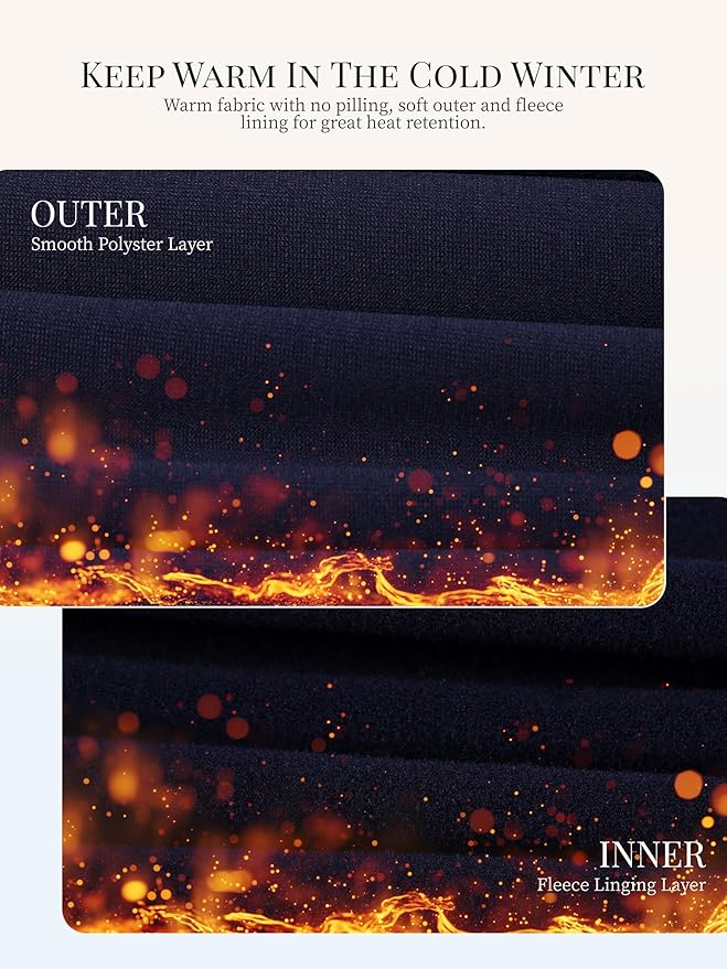 VZV Thermal Underwear for Women, Long Johns for Women Thermal Sets Fleece Lined Base Layer Top and Bottom Set