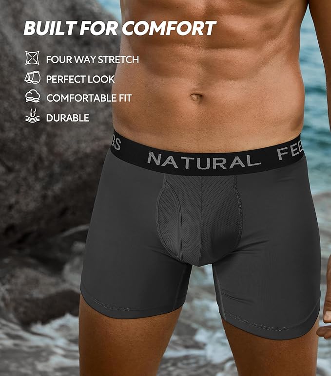 Natural Feelings Mens Underwear Coolzone Boxer Briefs for Men Pack Stretch Performance Quick Dry Sports Underwear