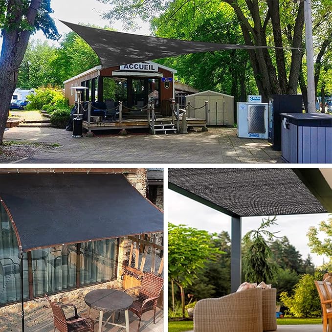 70% 20 X 20 FT Black Shade Cloth, Outdoor Sunblock Shade Cloth with Grommets, Durable Sun Shade Netting Shading Antifreezing for Patio, Garden, Plants Cover, Greenhouse, Barns, Dog Kennel