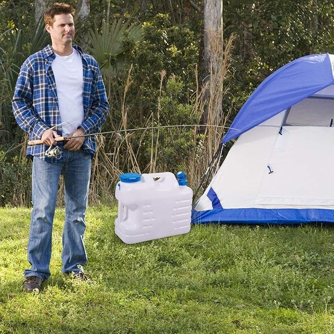 5 Gallon/18.5L Water Container with Spigot, Portable BPA Free Water Jug, Multifunction Water Tank for Camping Outdoor Hiking Picnic Supplies, Emergency Stroage, 4 Pack