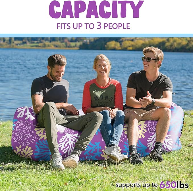 AlphaBeing Inflatable Lounger Beach Chair Accessories, Air Sofa Hammock Inflatable Couch for Camping Backyard Lakeside with Compression Sacks, Ideal Outdoor Gifts for Adults