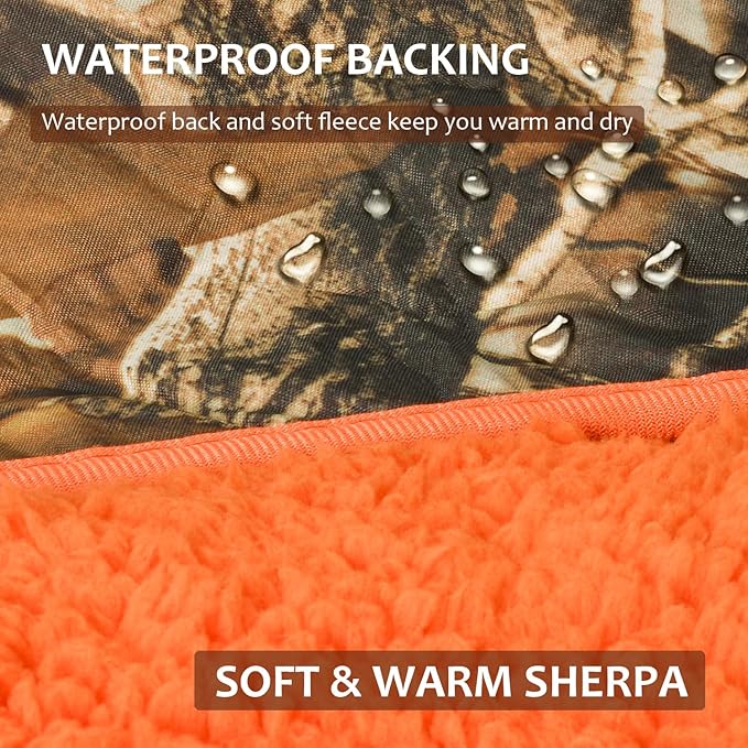 Tirrinia Large Waterproof Outdoor Blanket, Soft Warm Windproof Stadium Blanket with Sherpa Fleece and Foldable for Outdoor Sport, Baseball, Football, Beach, Concerts, Car