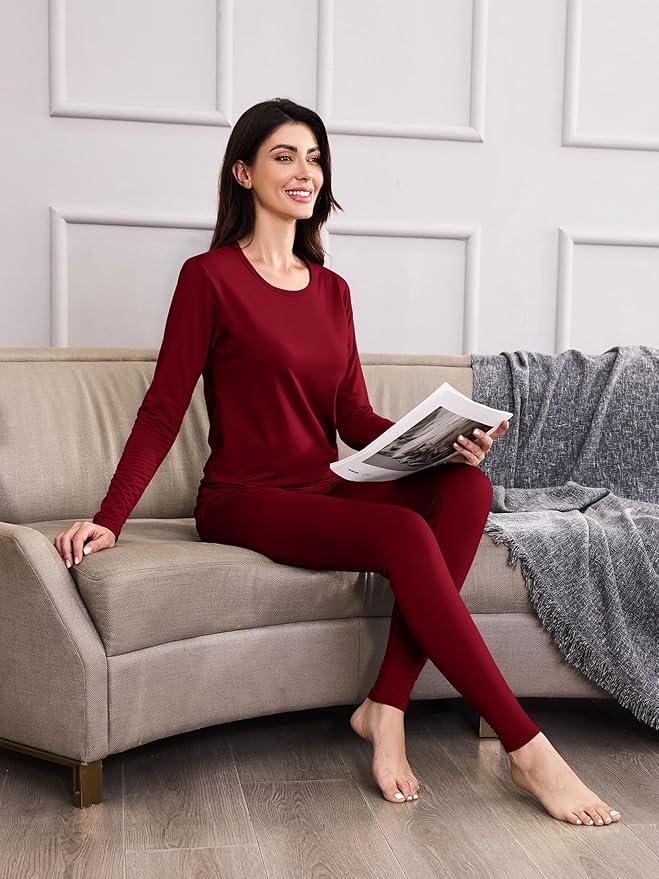 URATOT 3 Sets Women's Thermal Underwear Set Fleece Lined Long Johns Thermal Underwear Base Layer for Women Cold Winter