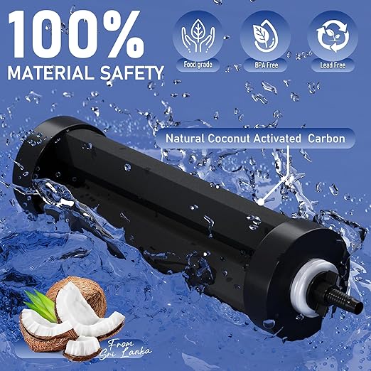 3 Gallons Gravity-Fed Water Filter System, Stainless-Steel Countertop System with 2 Black Carbon Filters and Metal Water Spigot, Reduces 99% Chlorine and Fluoride, for Home, RVing, Out, by DESENRUIS