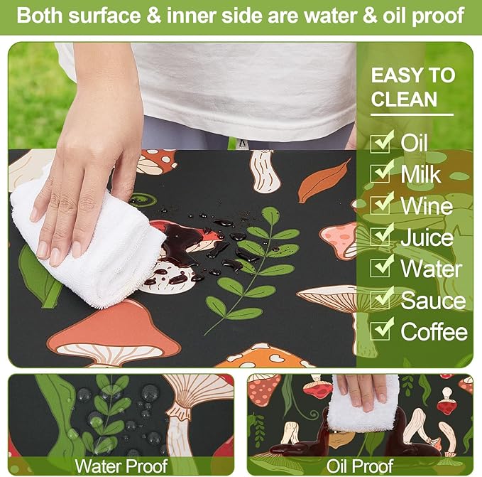 Picnic Table Cover with Bench Covers Camping Essentials Waterproof Windproof Camping Tablecloth with Drawstring Bag, Fitted Rectangle Tables and Seats, 96in, Black Red