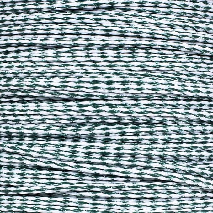 Hollow Braid Polypropylene Rope (1/4 Inch, 500 Feet, Hunter Green and White) - Barrier Rope - Trail Marking, Crowd Control, Golf Courses
