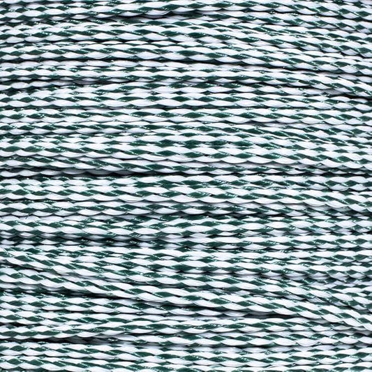Hollow Braid Polypropylene Rope (1/4 Inch, 500 Feet, Hunter Green and White) - Barrier Rope - Trail Marking, Crowd Control, Golf Courses