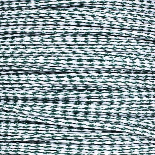 Hollow Braid Polypropylene Rope (1/4 Inch, 100 Feet, Hunter Green and White) - Barrier Rope - Trail Marking, Crowd Control, Golf Courses