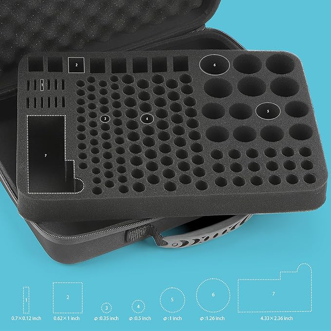 MOSLA Waterproof Battery Organizer Storage Case with Tester BT-168 - AA, AAA, C, D, 9V(Blue&Black)