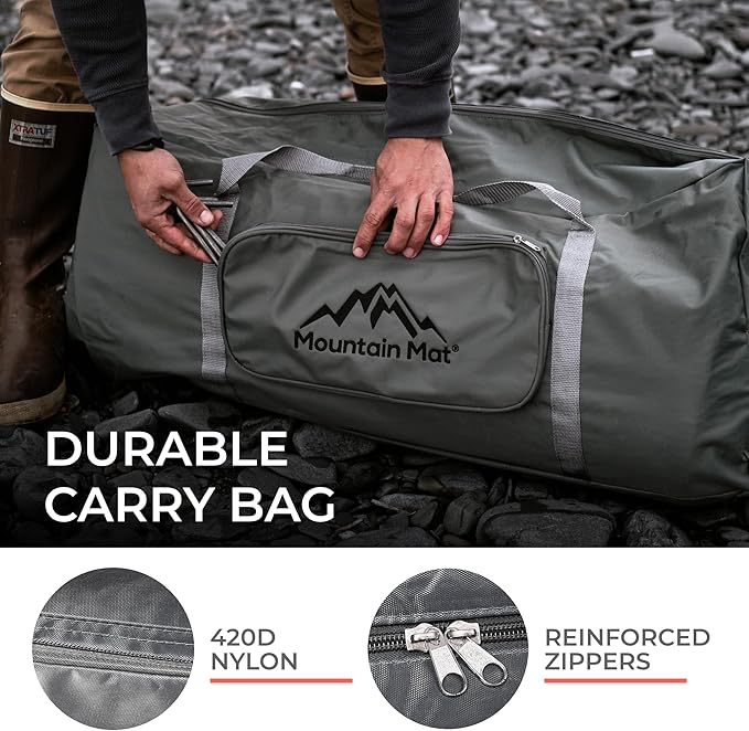 8x12 Brown & Tan Outdoor RV Mat with Carry Bag – Extra Thick 5mm Recycled Poly Rug – Waterproof, Reversible, Heavy-Duty – Premium Camping Mat for Patio, Deck (8' x 12', Brown Diamond)