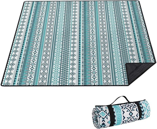 Extra Large Picnic Outdoor Blanket 80''x80'' Waterproof and Sandproof Picnic Mat for Beach Foldable Camping Accessories for Grass Lawn Park