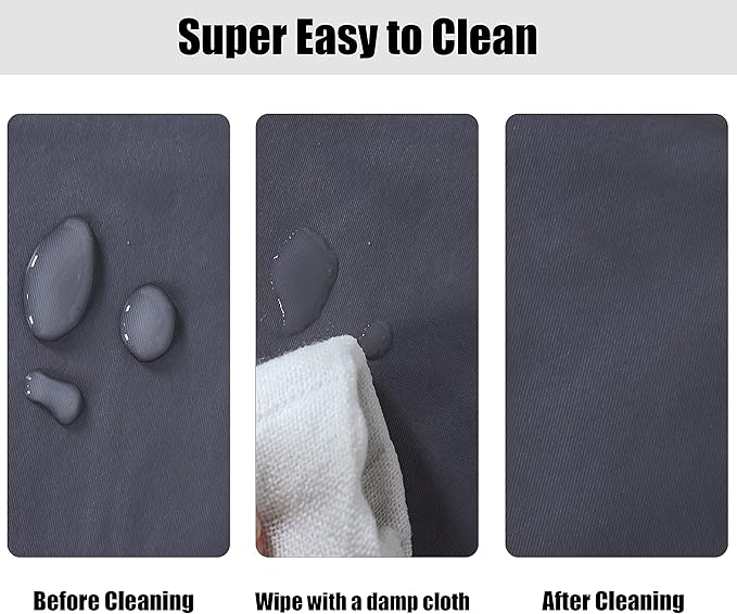 LUSHVIDA Round Waterproof Table Cover Elastic Vinyl Fitted Tablecloth Elastic Edged Plastic Table Cloth (Grey, Best for Up to 45"-56" Round)