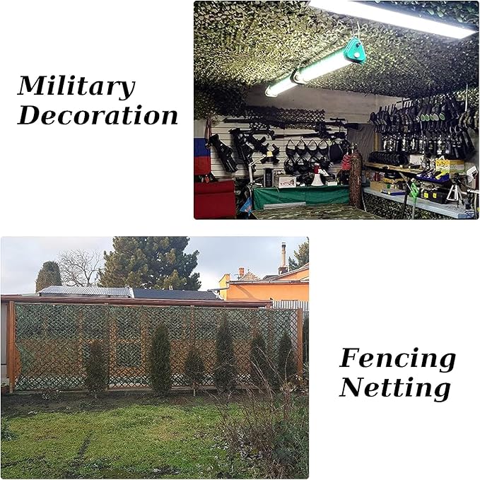 Camo Netting Camouflage Netting 20x20 10x20 10x10 Bulk Roll Burlap Camo Tarp Sunshade Net for Hunting Blind Dinosaur Birthday Jungle MilitaryTheme Party Decoration Camping Shooting