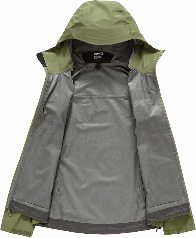 WICKHAM Men's High-performance Rain Jacket Outdoor Waterproof Windproof Coat fully Sealed Seams Shell for Expedition,Golf