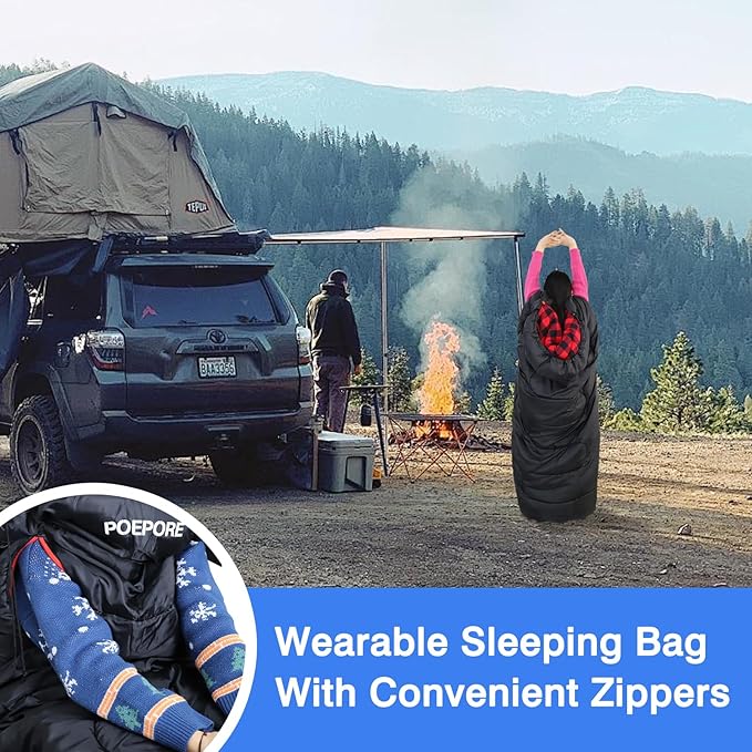 Flannel Sleeping Bag Cotton 0 Degree Cold Weather for Adults XXL Wearable Sleeping Bag 4 Seasons Waterproof with Compression Sack