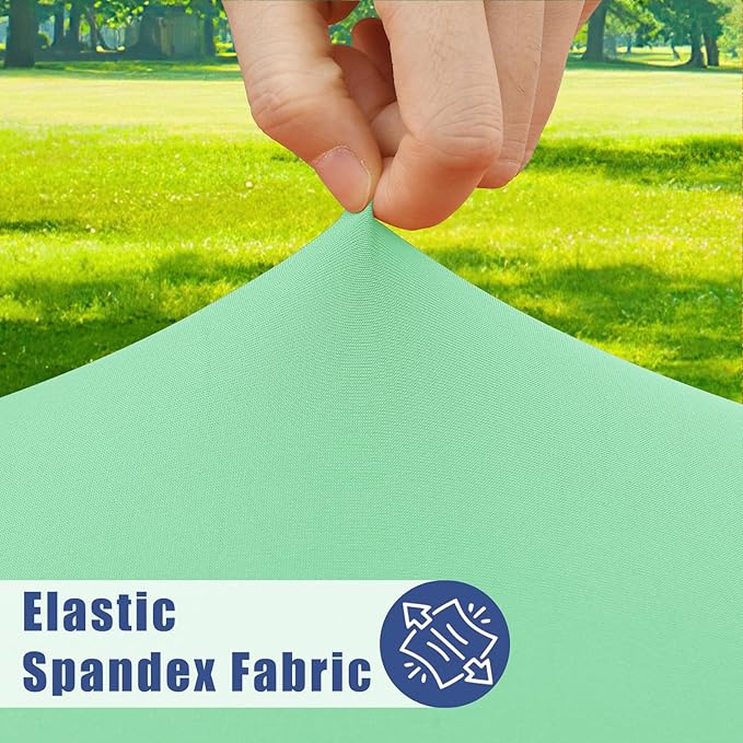 Spandex Picnic Table Cloth 2 Pack, Elastic Fitted Tablecloths for 4 Foot Rectangle Tables, Stretch Washable Patio Table Cover for Outdoor, Camping, Banquet and Parties (Bright Green, 30"x48")