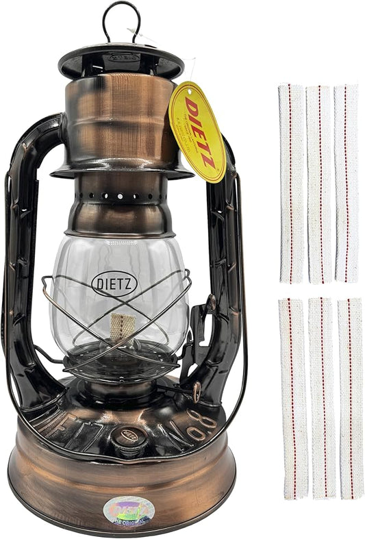 Light of Mine - Dietz #08 Air Pilot Bronze Oil Lantern with 7/8" Replacement Wick Strips (Bronze)